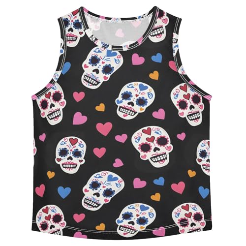 Boys' Tank Top Shirt Hearts Skull Pattern Sleeveless T-Shirts