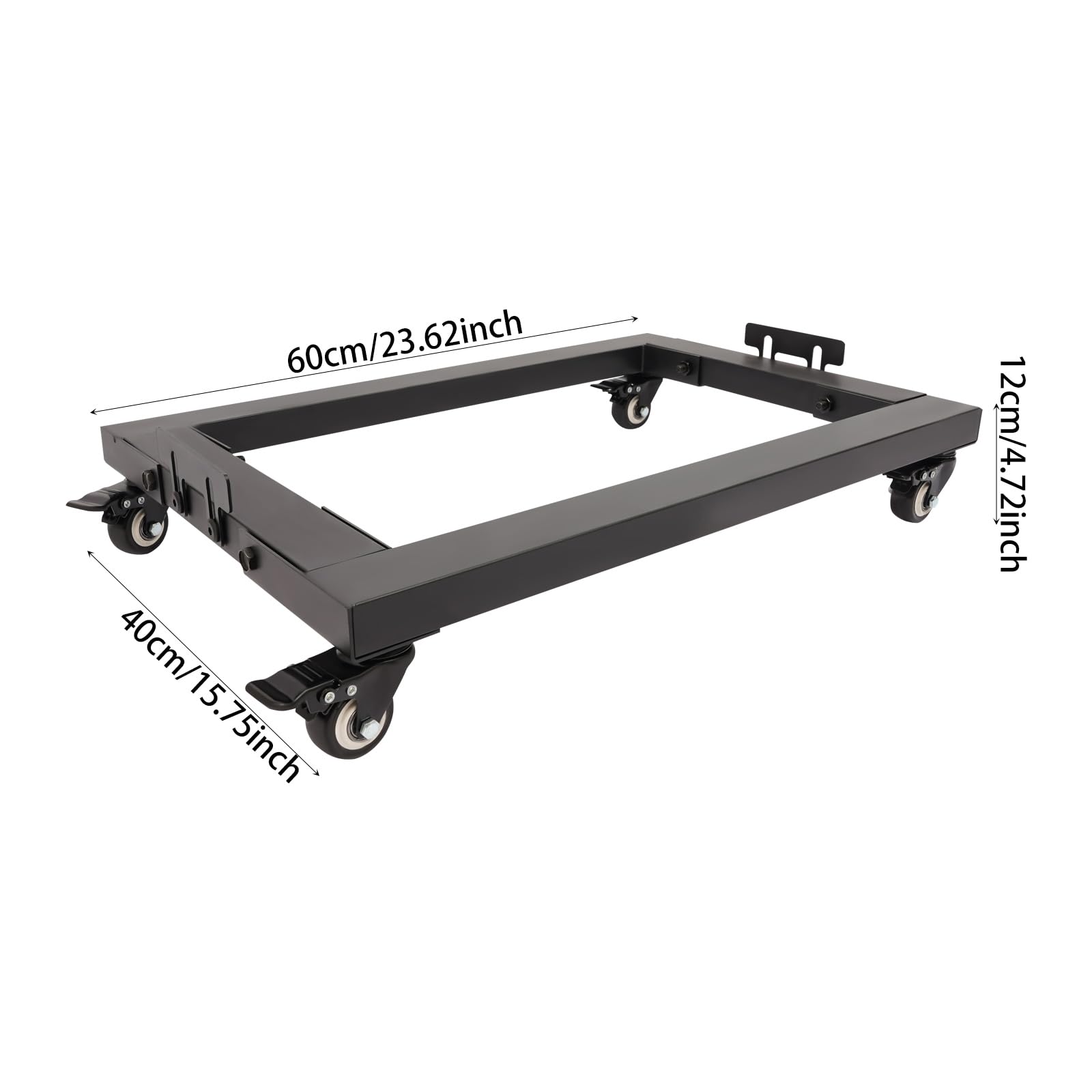 Set di 2 carrelli di trasporto industriali per mobili e dispositivi pesanti, con ruote in gomma e 4 ruote girevoli, portata fino a 150 kg, ideali per il trasporto di macchine e scatole, 60 x 40 x 12