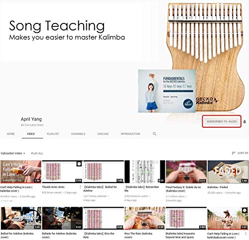 GECKO Kalimba Piano à pouce 17 touches en bois de campphor massif avec marteau d’accordage et instructions (français non… - Les Beatles, Paul McCartney, John Lennon, RIngo Starr, George Harrison GECKO Kalimba Piano à pouce 17 touches en bois de campphor massif avec marteau d'accordage et instructions (français non… – Image 5
