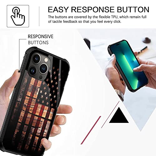 Dahaoguo Compatible With Iphone 14 Pro Case,Old Wood Flag Design For Man Boys Girls [Shockproof Corners] [Anti-Scratch] Military Grade Protective Case For Iphone 14 Pro(6.1Inch)-2022 Old Wood Flag #TOP4