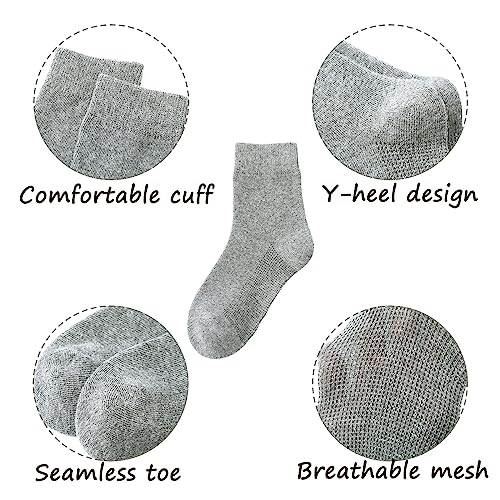 Boys & Girls Seamless Cotton Socks - 6 Pairs Dress & Uniform Socks for Kids 3-14 Years3