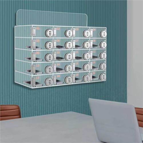 Wall-Mounted Cell Phone Locker Box, Secure Acrylic Storage with Door Locks & Keys, Ideal for Classrooms, Schools, Factories, Gyms - 9 Compartments for Students