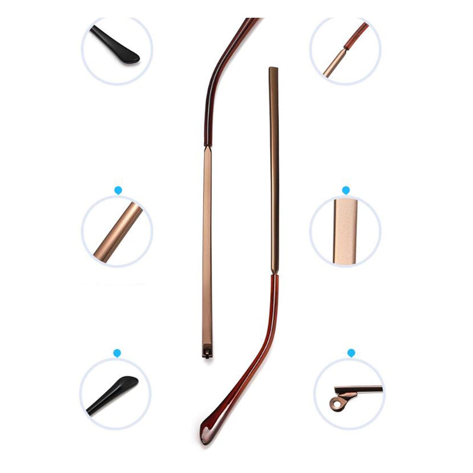 merishopp 2 Pieces Temple Replacement Replacement Temple Parts Comfort for Women Gold Health & Beauty | Vision Care | Eyeglass Frames-picture-16