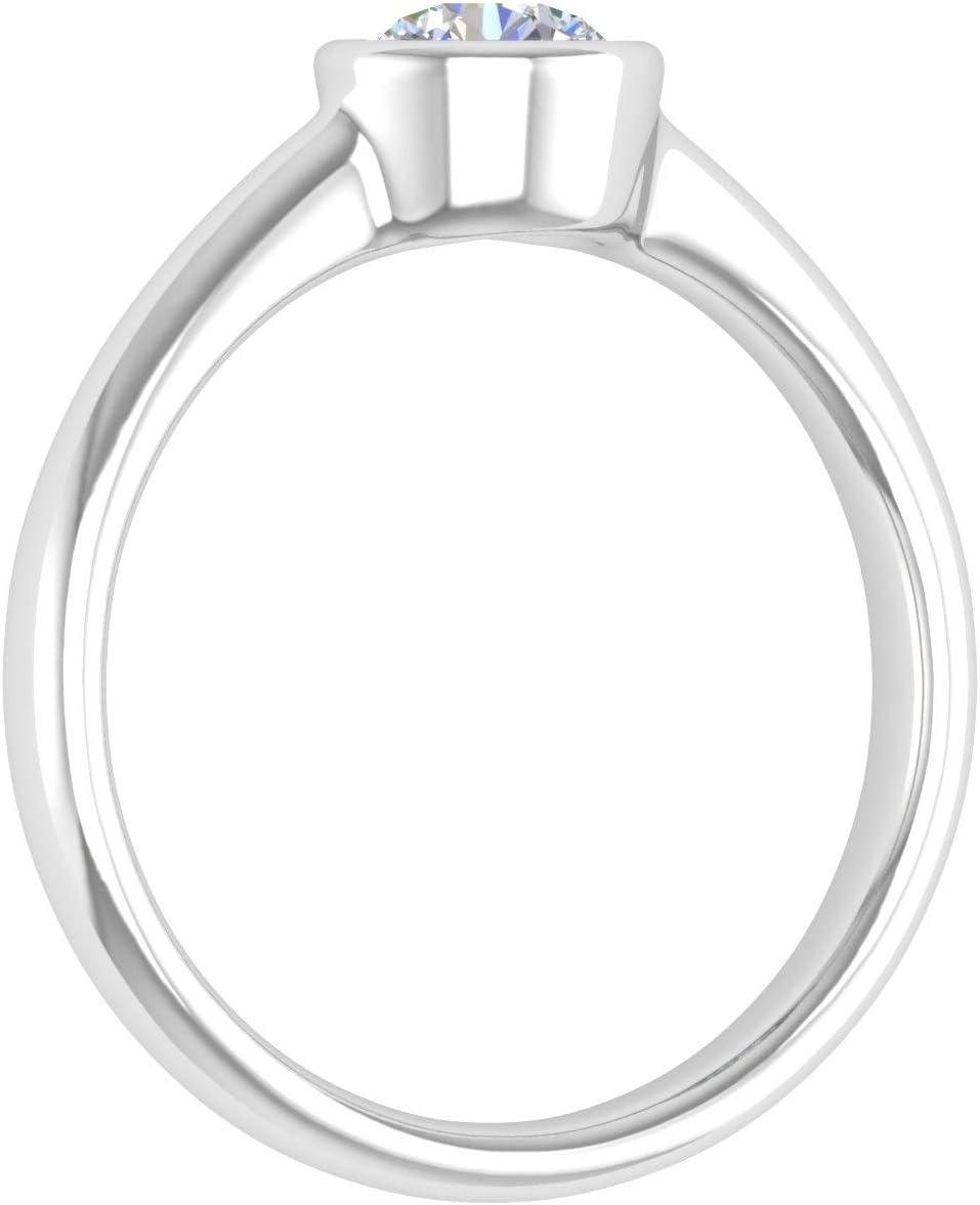 1/2 Carat Bezel Set Diamond Solitaire Engagement Ring in 14K Gold