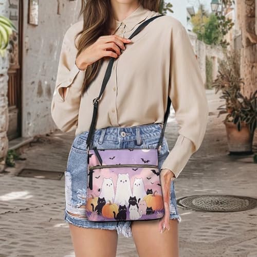 Image of Leather Purses for Women, Leather Hobo Bags for Women Travel Sling Purse Triple Zippered Pockets Shoulder Bag