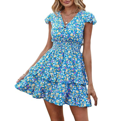 Robe bohème à imprimé floral de créateur avec coupe superposée - 5