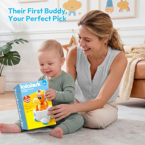 lalalark JOVA 2-in-1 Dinosaur Crawling Baby Toys, Moving Musical Tummy Time Toys with Obstacle Avoidance, Educational Learning Toddler Toys & Light Sound, 1st Birthday Gift for Boys Girls - image 7