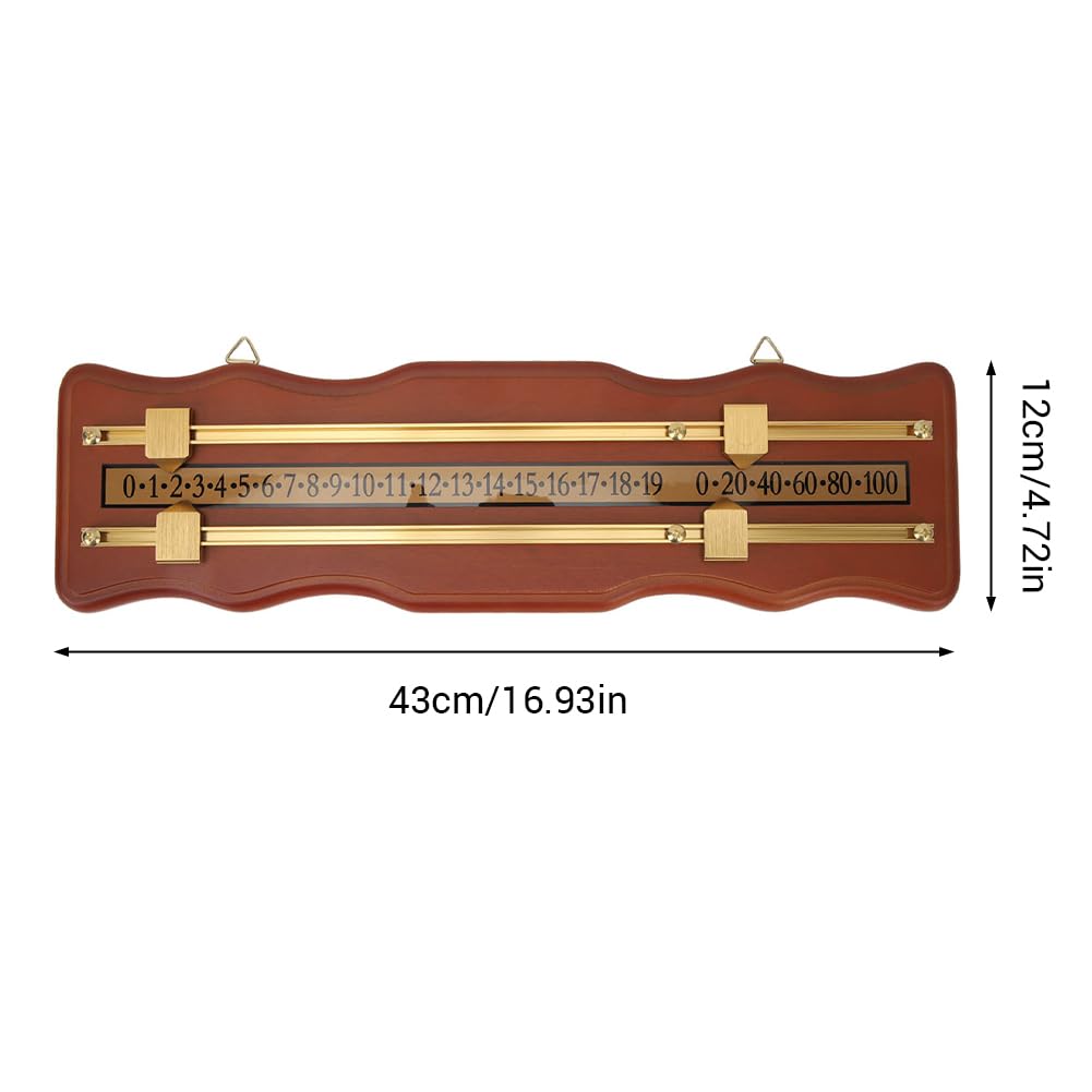 BORDSTRACT Tabellone Segnapunti Deluxe in Legno a 2 Piste per Giochi di Shuffleboard, Snooker E Biliardo - Segnapunti con Design Ondulato