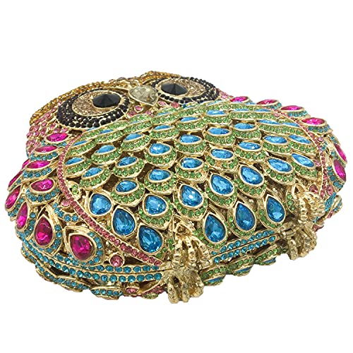 Cute Owl Clutch Women Crystal Evening Bags Formal Dinner Rhinestone Handbag Party Purse (Multicolored 13,Small) #TOP4