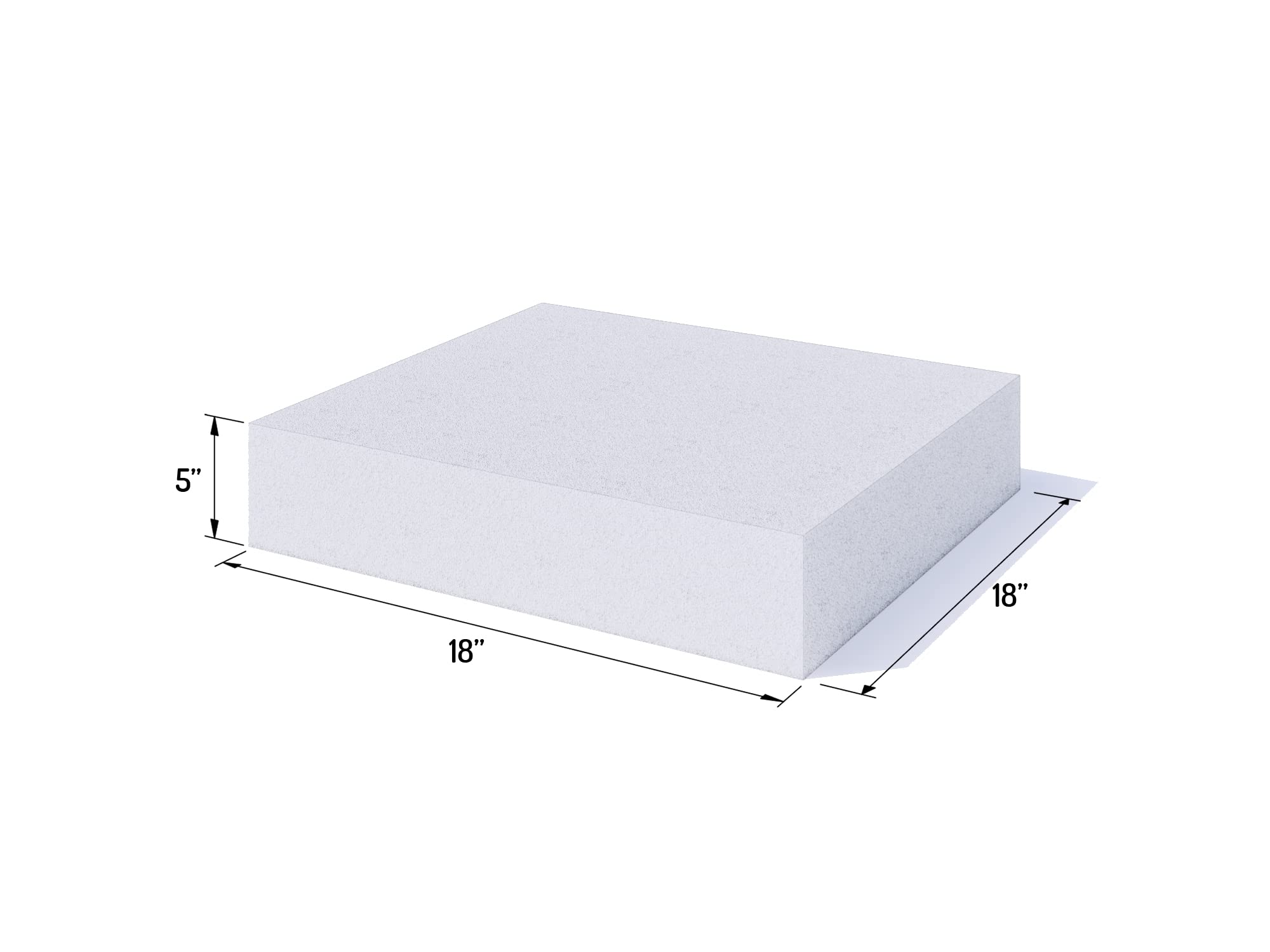 Foamy Foam 4Pack of High Density 5 inch Thick, 18 inch Wide, 18 inch Long Upholstery Foam, Cushion Replacement