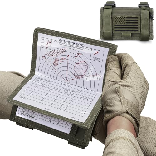 LIVANS Map Case Tactical Arm Sleeve QB Wristband Map Pouch Tactical Armband Sleeve Military Arm Wrist Pouch Document DOPE Card Holder for Shooting Rescue Field Measurement, Include Flag Patch