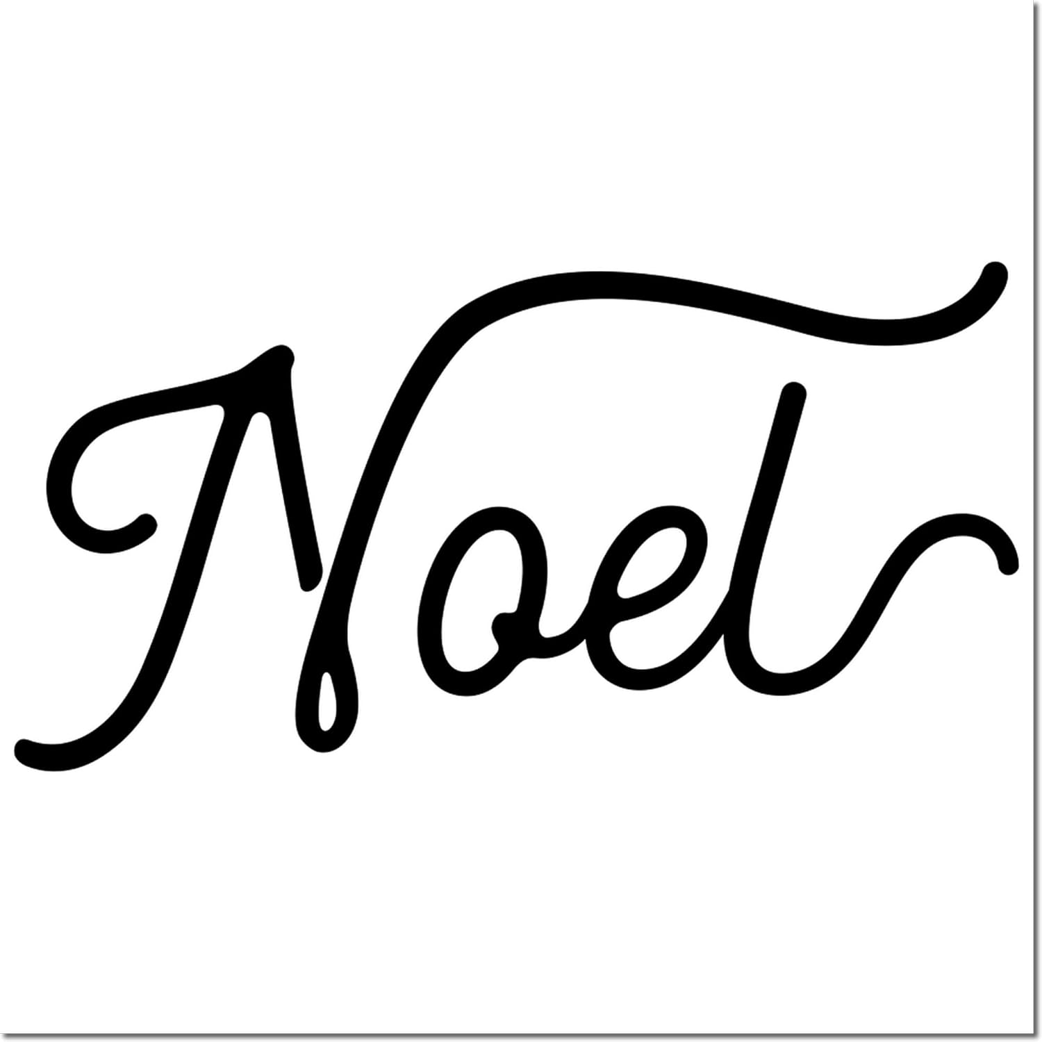 Noel Rubber Stamp - Elegant Script Calligraphy Christmas for Scrapbooking, Holiday Card Making, Gift Tags, Crafts Standard 1-5/8" Square Wood Handle, Ink Pad Compatible Included, DIY Decorations