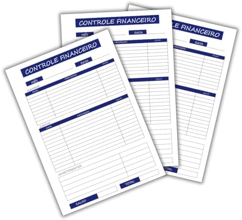 Bloco de notas controle financeiro destacável 50 folhas A5