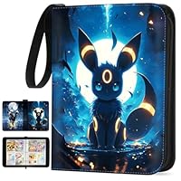 Sammelalbum für Karten, PU Leder Tragbar Karten Sammelalbum, Sammelkarten Album mit Reißverschluss 50 Seiten 400 Karten Kapazität Sammelmappe Ordner Heft, Kartenhalter Album, Geschenk für Kinder.A