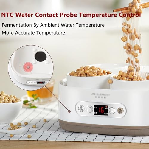Electric Fermenter | Adjustable Temperature Yogurt Machine, 2L Automatic + High Temperature Resistant Container and Smart Panel Control | Home Bar Dessert Shop Specialty - Image 3
