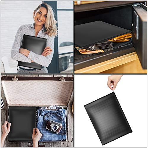 Fireproof Document Bag, 2pcs Fireproof and Waterproof Safe Storage Bag, Zipper Organizer Bag for Protecting Valuables, Passport, Documents, Money, Jewelry