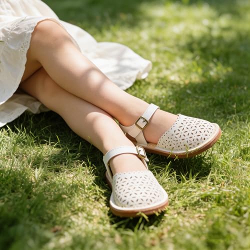 Image of THEE BRON Toddler Girls Espadrilles Sandals Hollow Out Rustic Dress Shoes