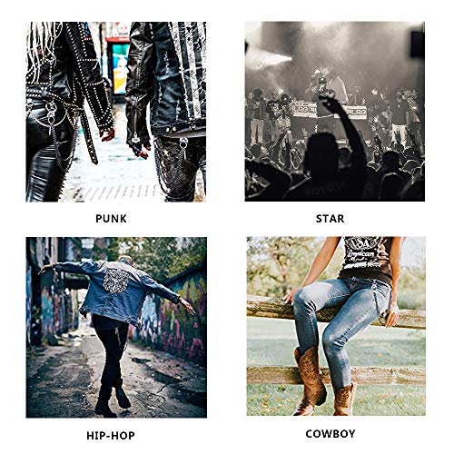 Wallet Chain for Men Mens Wallet Chains Heavy Duty Punk Skull Pants Chain for Men, Black, OX Horn2