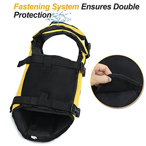 image for Vivaglory Ripstop Dog Life Vest, Reflective & Adjustable Life Jacket f
