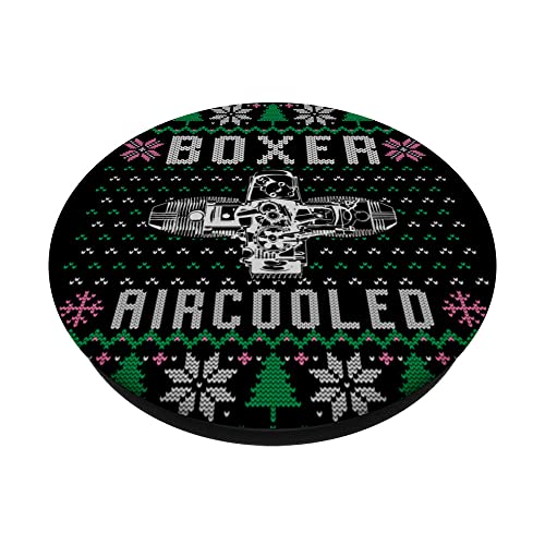 Engine Car Tuning Ugly Christmas - Boxer Aircooled PopSockets Swappable PopGrip, Black - Image 2