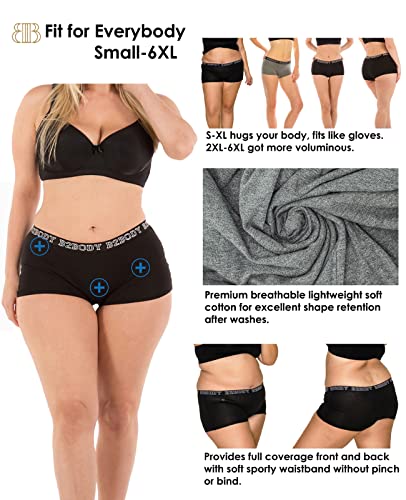B2Body Cotton Underwear Women - Boyshort Panties For Women Small To Plus Size 5 Pack (4Xl, Basic) #TOP2
