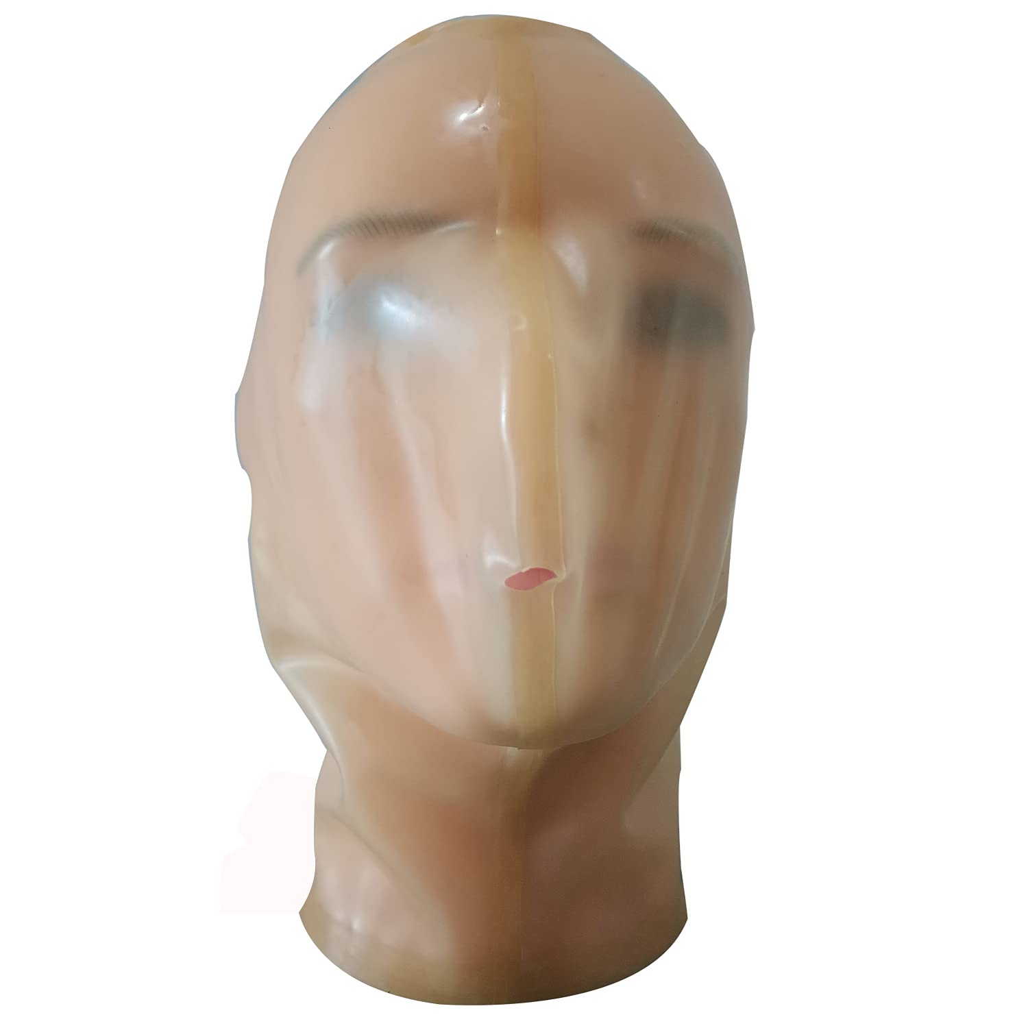 MFMYEE Masque en latex transparent avec trous de respiration, couverture intégrale, idéal pour les jeux de rôle et comme couvre-chef pour Halloween. (M)