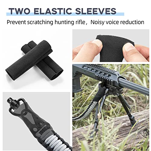Ezshoot Two Point Slings 550 Paracord Adjustable Strap With Metal Hook And Solid Swivels For Outdoor Black Grey #TOP5