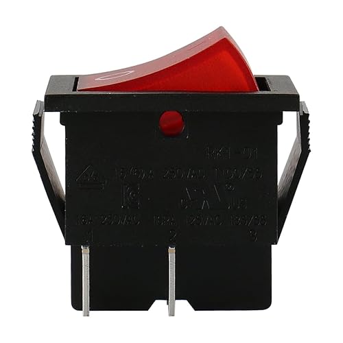 Miniatura 4 de Baomain Interruptor basculante de 4 pines DPST DPST ONOFF a presión de 4 pines 16A250 V UL TUV lista (6, rojo)