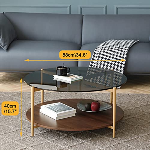 Doppelschichtiger Couchtisch, Beistelltisch, Möbel, schlicht, leicht, luxuriös, Glas, Schreibtisch, Wohnzimmer, Schlafzimmer, Büro, Mitteltisch, Beistelltisch – Bild 4
