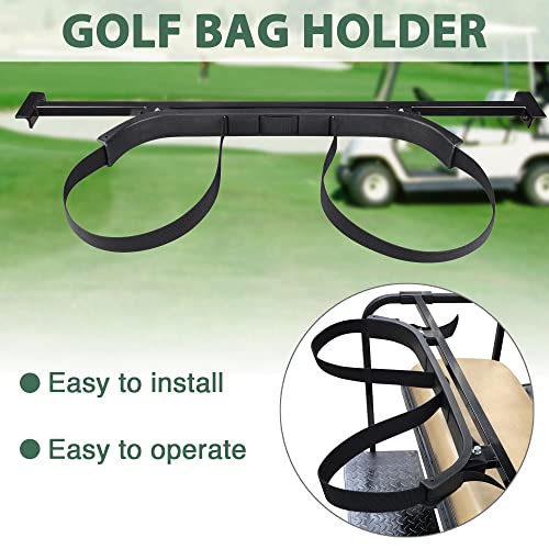 Aw Universal Golf Bag Attachment Golf Bag Holder Bracket Rack For Golf Cart Rear Seat Black #TOP2