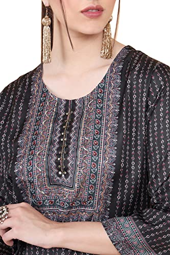 Image of Soch Women Black Rayon Kurta