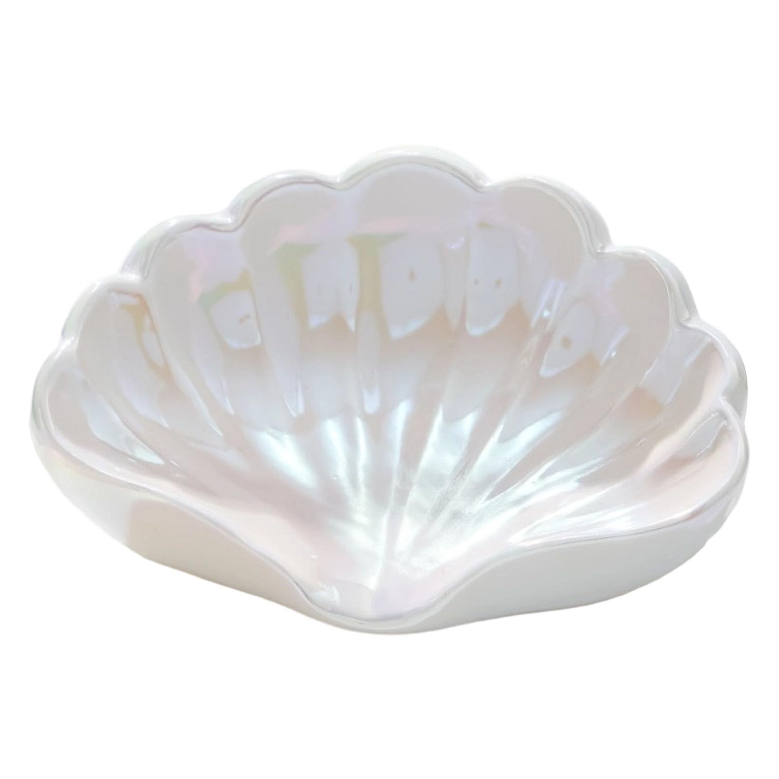 Seashells Shaped Soap Holder Nonslip Bottom Smooth Ceramic Materials Artistic Bathroom Organiser Storage Tray Water Resistant Ceramic Soap Box