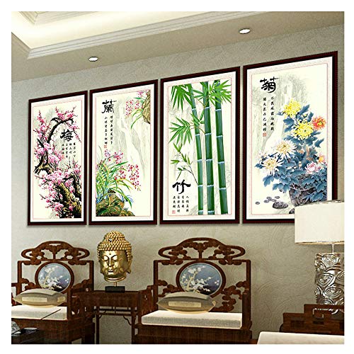 Point de croix style chinois complet sans fil manquant