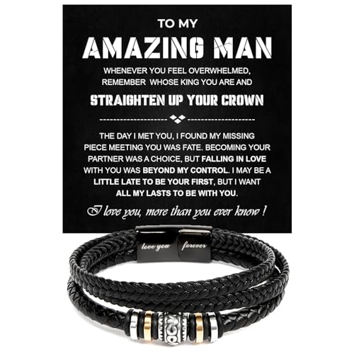 Pulsera para hombre trenzada acero inoxidable con mensaje miniatura 1