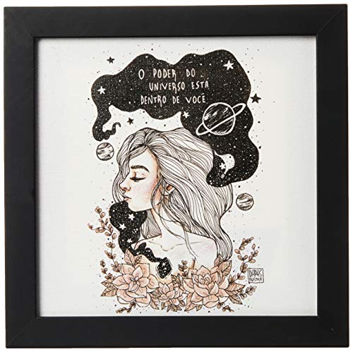 Arte Maníacos Quadro Decorativo Tela Canvas O Poder do Universo Está dentro Você - 20x20cm (Moldura