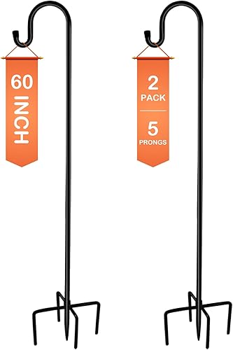 Ganchos de pastor ajustables para comedero de pájaros, farol, gancho para plantas, estaca de jardín, soporte para plantas para cesta de flores al