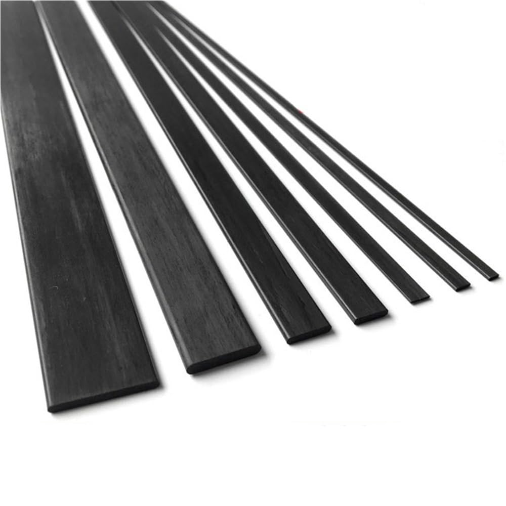Lot de 4 barres plates en fibre de carbone pultrudée de 500 mm, 0,5 mm, 0,6 mm, 0,8 mm, 1 mm, 1,2 mm, 2 mm, 3 mm, 4 mm(1x3x500mm)