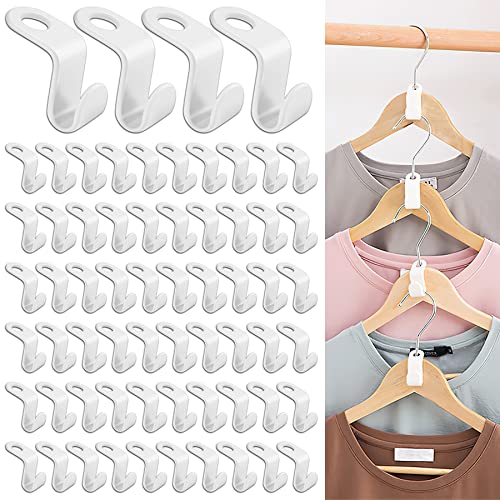 64 Pcs Crochet Cintre, Clip D'extension, Crochets de Connecteur pour Un Gain de Place Mini Cintres en Cascade Organisateur pour penderie économie d'espace...
