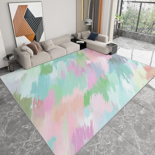 Abstract Area Rugs, 5' x 8' Washable Carpet Oil Painting