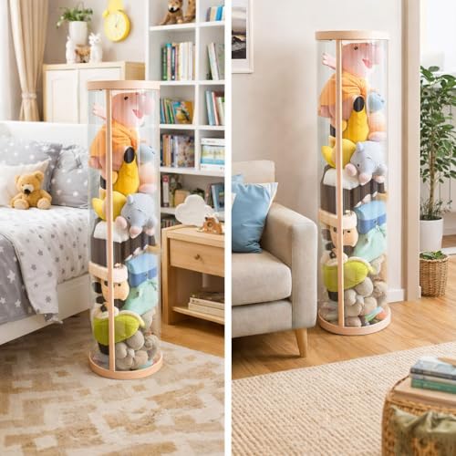 Stuffed Animal Storage Tube Extra Tall Clear PET Plush Toy Organizer 154cm
