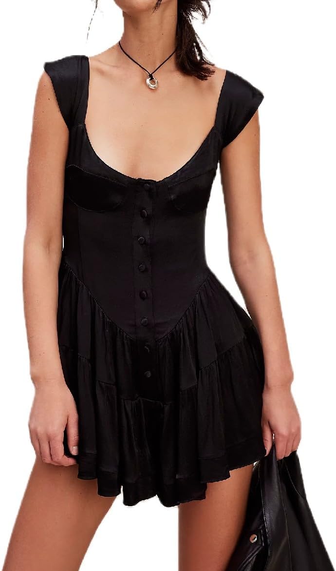 Women Boho Graphic Mini Dress Ruffle Strap A Line Sundress Graffiti Short Babydoll Dress Floral Going Out Dresses