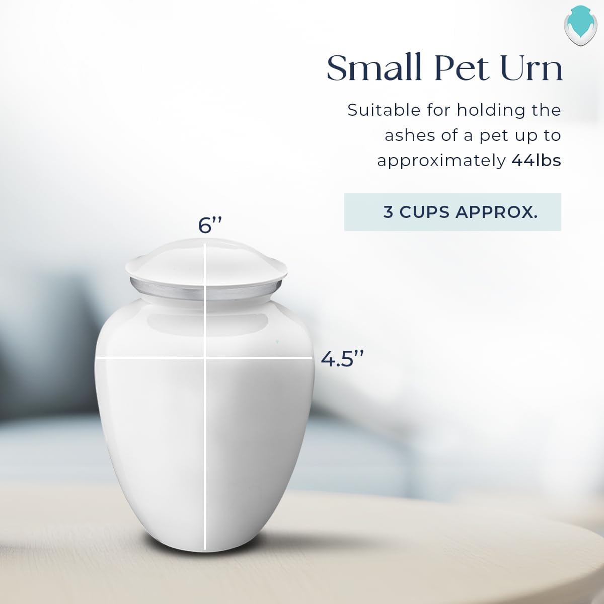 Geturns Embrace Personalized Heart Paws for Small Pets I White Cremation Urns for Dogs and Cats I 44 lbs