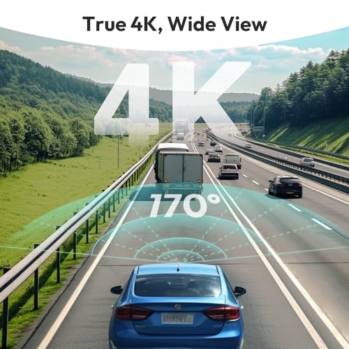 BOTSLAB 4K Dash Cam Front and Rear, 4K Car Dash Cam Front and 2K Rear Camera, Night Vision, STARVIS Dash Cam, ADAS, 170° Wide Angle, Built-in GPS and WiFi, 24/7 Parking Mode, Included 64 GB SD Card