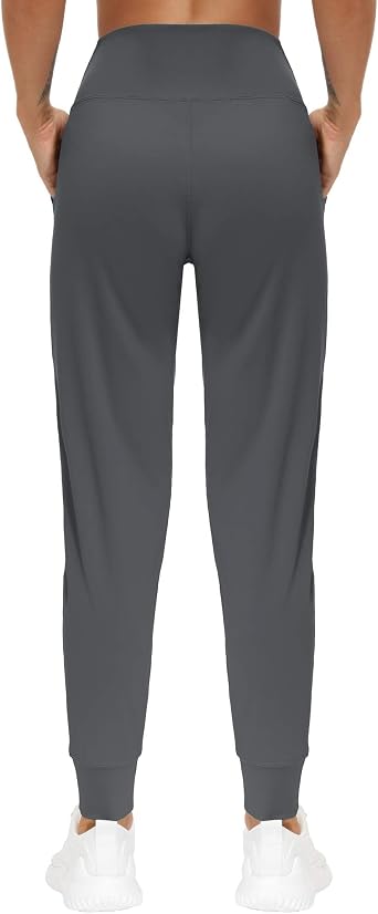 THE GYM PEOPLE Women's Workout Joggers Pants Lightweight Lounge Leggings | Flattering Fit, Side Pockets, Elastic Waistband, Tummy control, Ultra-soft, Tapered ankle, Athleisure, Yoga, Running