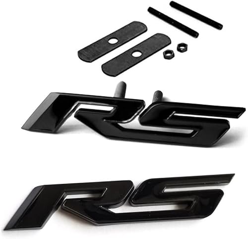 Yoaoo 1 unidad, emblema de rejilla OEM negro mate RS Plus calcomanía emblema RS 3D de metal compatible con serie Zl1 1LE todo negro mate