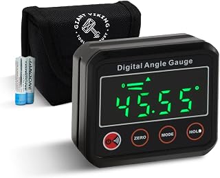 Magnetic Digital Angle Finder - Compact LED Digital Angle Gauge & Level Tool - Measures 0-360 Degree Ranges - Essential Woodworking, Electrical, Plumbing & Carpenter Tools