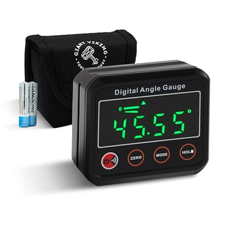 Magnetic Digital Angle Finder - Compact LED Digital Angle Gauge & Level Tool - Measures 0 - 360 Degree Ranges - Essential Woodworking, Electrical, Plumbing & Carpenter Tools