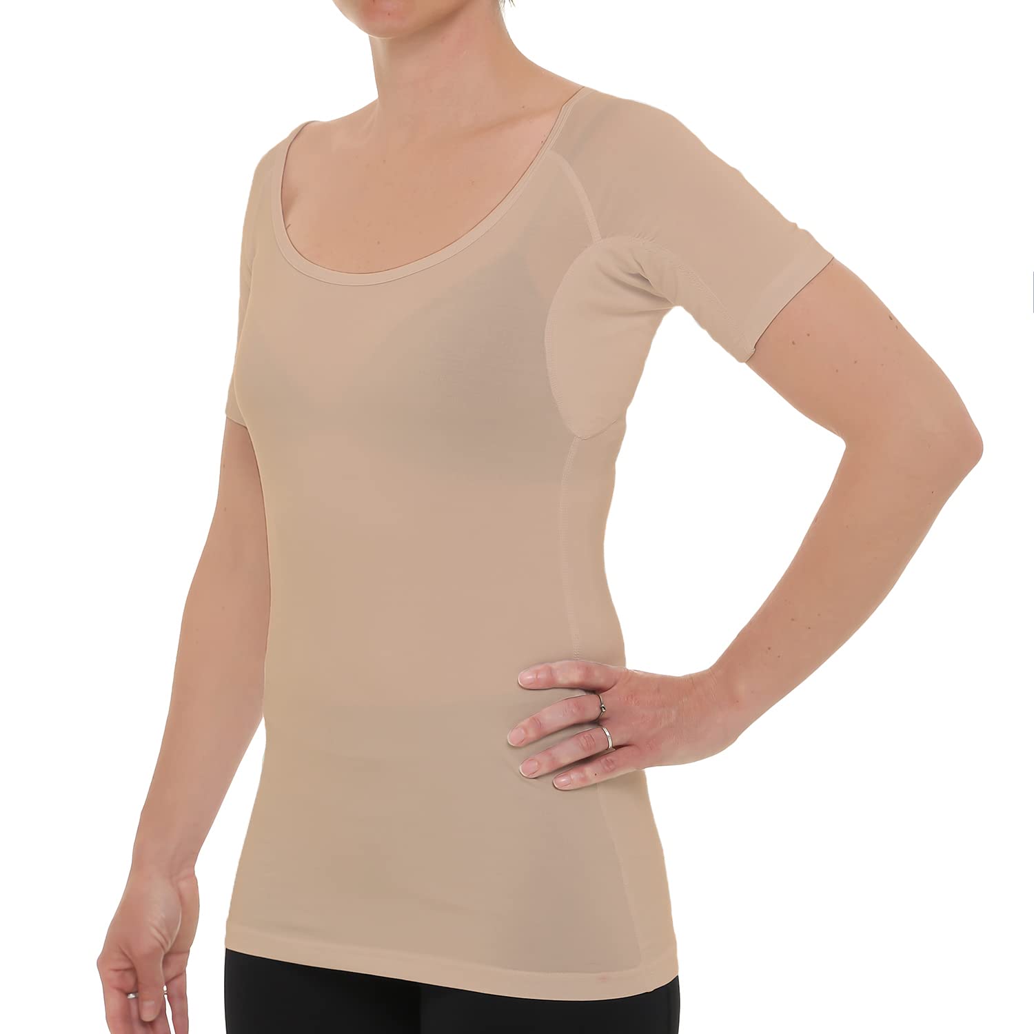 Unterhemd Damen T-Shirt Anti Schweiss U-Ausschnitt