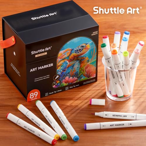 Shuttle Art 89 kolorów pędzelkowe markery artystyczne z cienką końcówką