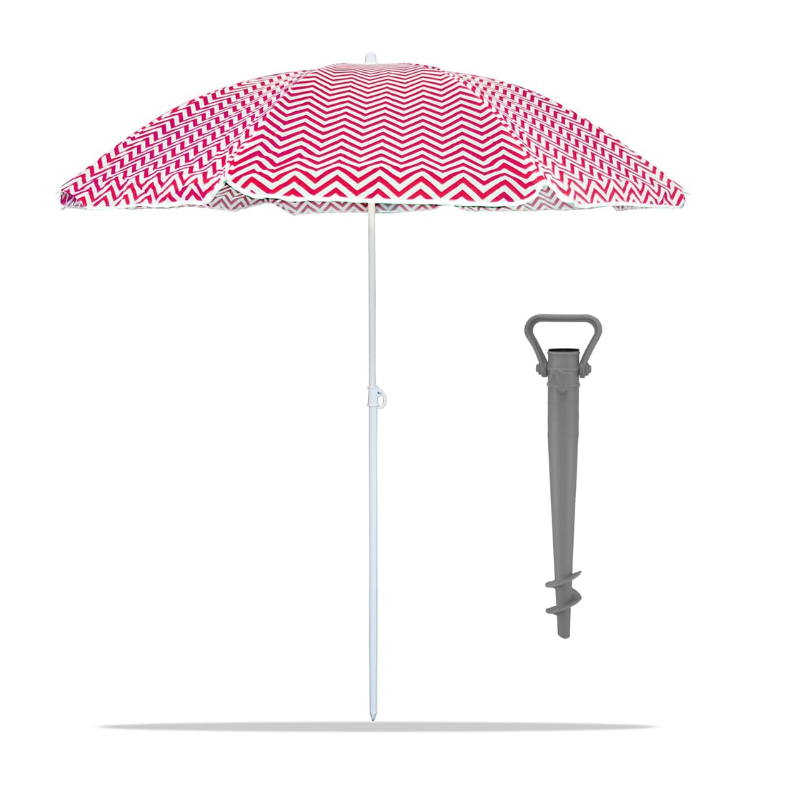 Acomoda Textil – Sombrilla de Playa con Protección Rayos UV 180 cm. Sombrilla con Soporte para Arena y Bolsa de Transporte, Parasol de Aluminio Resistente al Viento.